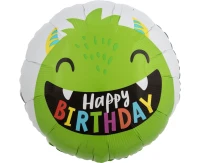 Foil balloon 18" SHP -  Happy little monsters bday EOL